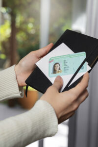 top view green card application