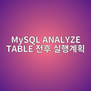 MySQL ANALYZE TABLE 전후 실행계획